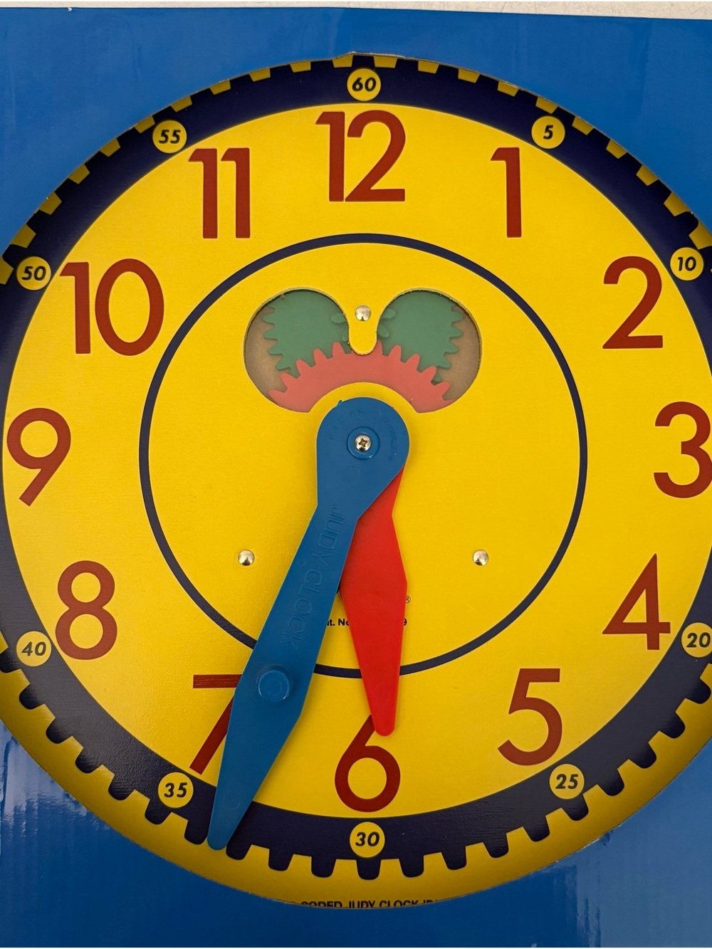 Kids Learning Clock Toy - Yellow, Blue & Red Judy Clock